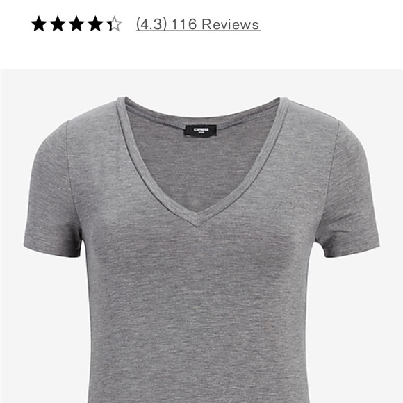 Express Supersoft Fitted V-neck Double Layer Tee - Picture 6 of 8